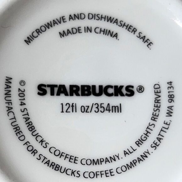 Starbucks 2014 Holiday Latte Mugs Poinsettia Abstract Designs 12oz - Picture 2 of 6